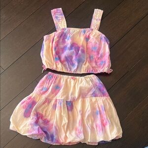 Zara Kids Tie-Dye Matching Set - Pink and Purple